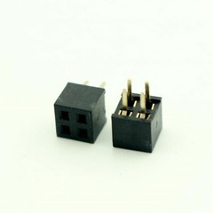 100pcs Pitch 2mm 2×2 Pin 4 Pin Female Double Row Straight Pin PCB Header Strip
