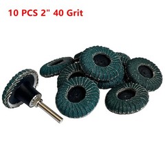 10 PCS 2″ 40 Grit Curved Flap Discs with 1/4″ Holder for Die Metal Wood Grinding