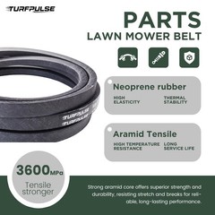 Lawn Mower Deck Belt 151 1/2 Inch x 1/2 Inch VBelt Durable Aramid Cord Replacem