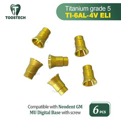 6pcs MU Titanium Digital base CAD/CAM ti base DESS shape fits Neodent GM