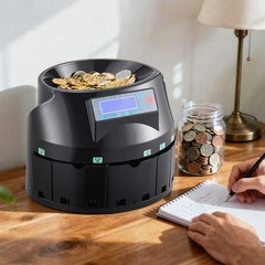 Uimoso USD Coin Sorter Coin Counter Wrapper and Roller 300 Coins/min LCD Display