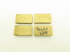 360 Yellow Brass Stock Rectangle Flat Bar 3/4″x 2″x 3-1/2″L Lot of 4pcs