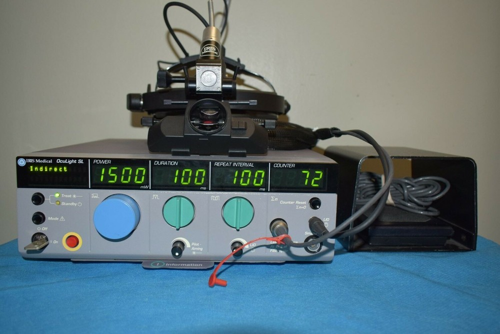 Iridex / Iris Medical SL laser with laser indirect ophthalmoscope (LIO)