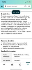 Hebert coffee urn stainless steal