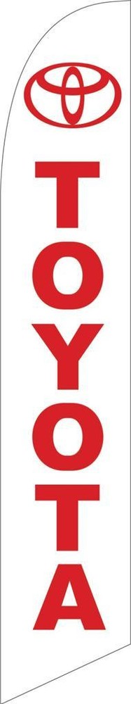 White Toyota 12ft Feather Banner Swooper Flag – FLAG ONLY