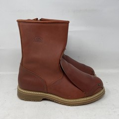 Carolina Women’s Brown 8″ Met Pull/Zip 517 Real Steel Toe Work Boots Size 8.5 M