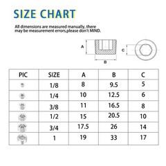 3/8″ NPT Pipe Plug Male Thread Stainless Steel Fitting Countersunk Internal H…