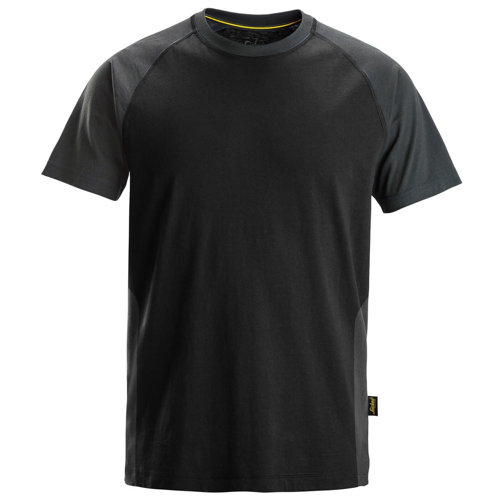 Mens Snickers Workwear Two Coloured T-Shirt Combo Top Black Red Blue 2550 S-XXXL