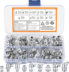 100pcs Metric & SAE Hydraulic Lubrication Grease Zerk Fittings Assortment Set