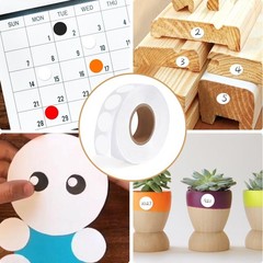 1000 PCS Dot Stickers 1/2 Inch Circle Small Round Coding Labels Blank White Col
