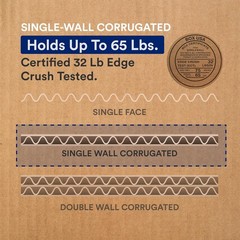 BOX USA Moving Boxes Medium 18″L x 14″W x 12″H 10-Pack | Corrugated Cardboard Bo
