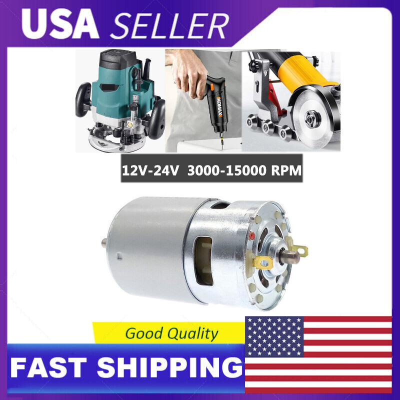12V DC Motor Double Ball Bearing High Speed Large Torque DC Motor 775 24V DC 775