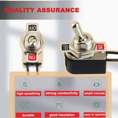 Heavy Duty Toggle Switch SPST 2 Pin ON/Off Rocker Toggle Switch 6A/125V