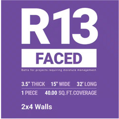 R- 13 Faced Fiberglass Insulation Roll 15 In. X 32 Ft. (1 Roll) new Owens