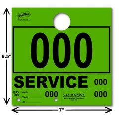 Light Green Service Department Hang Tags Window Tag 1000 Per Box