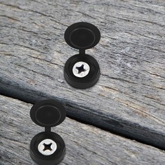 Durable 100 Piece Set of Medium Black Hinged Screw Cover Caps for Home Use