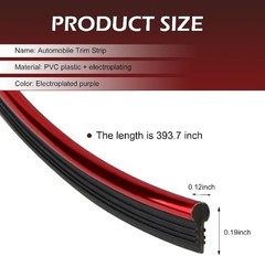 33ft Self-Adhesive Automotive Interior Trim Strips for Door and Das Color: Red