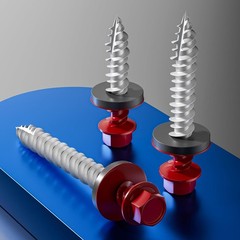 # 3/16 * 2″ 57PCS 1lbs Red Hexagonal Metal Sheet roof Screws, #10 * 2 with EPDM
