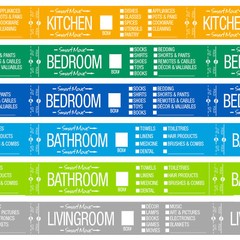 UBMOVE Multi-Colored 2 Bedroom Labeling Tape Packing Tape