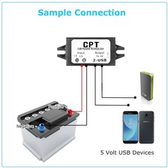 US DC-DC 12V to USB 5V 3A Converter Regulator Step Down for Car GPS Smartphone