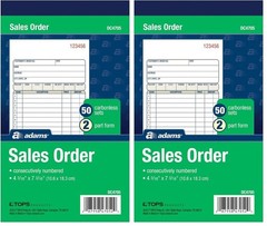 Adams Sales Order Books, 2-Part, Carbonless, 50 Sets per Book, 3 Pack