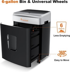 Bonsaii 120-Sheet Auto Feed Micro Cut Paper Shredder P-4 30min 6 Gal