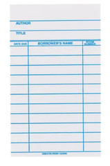 Library Cards School Book Checkouts 100 per pack author title date name room