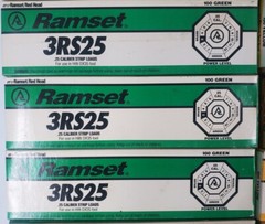 RAMSET .25 Caliber Strip Shots Lot 1100 Green 3RS25 Shots 580 Yellow 4rs25 Shots