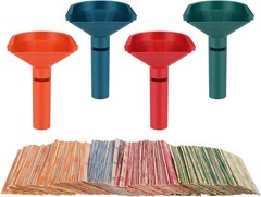 Coin Sorter with Coin Wrappers for All Coins, 4 Coin Sorter Tubes Plastic with 1