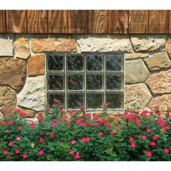 Clearly Secure Glass Block Window 31″ x 15.5″ Frameless Wave Pattern Non-Vented