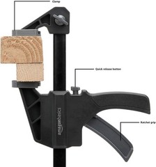 6-Piece One-Handed Quick-Release Trigger Clamp Set, 2×4-inch and 4×6-inch Bar