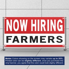 Now Hiring Farmers 13 oz Heavy Duty Vinyl Banner Farm Worker Jobs Available Sign