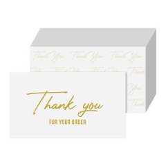 Thank You For Your Order Thick Business Cards, Package Inserts, 2 x 3.5, 100 Qty