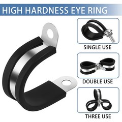 25 Pack 1 Inch Cable Clamps Stainless Steel Wire Clamp Pipe Clamp Rubber Clamp R