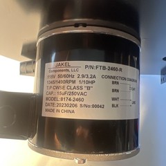 Jakel FTB-2460 Blower | Replaces: Rectangular OEM Blower Dayton 12G803