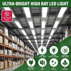 LAUCO LED Linear High Bay Light, 4FT 300/260/230w Selectable120-277V, Power
