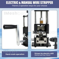 Electric & Manual Wire Stripping Machine Cable Cutter Copper Peeling Stripper US