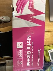 Disposable Nitrile Exam Gloves Powder-Free Food-Safe Cleaning Glove, Pink 1000
