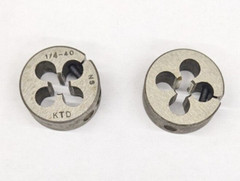 2 Kromhard 1/4″-40 Dies NS 1″ OD Carbon Steel Screw Adjusting Adjustable Die USA