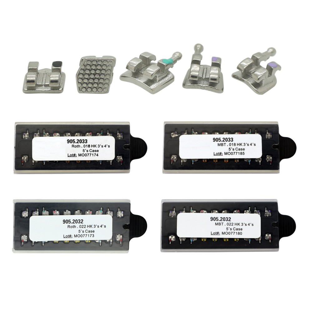 Dental Orthodontic Brackets Metal Brace MIM MINI Roth MBT 022 018 345 With Hooks