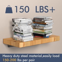 Starunder 4 Pack Floating Shelf Brackets, 4 Inch Heavy Duty Industrial Shelf …