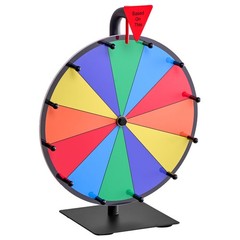 Uimoso 12-Inch Spinning Prize Wheel with 12 Sections and Tabletop Stand