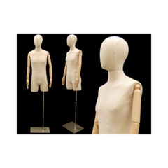 Adult Male Mannequin Torso Shirt Form with Flexible Arms and Removable Head