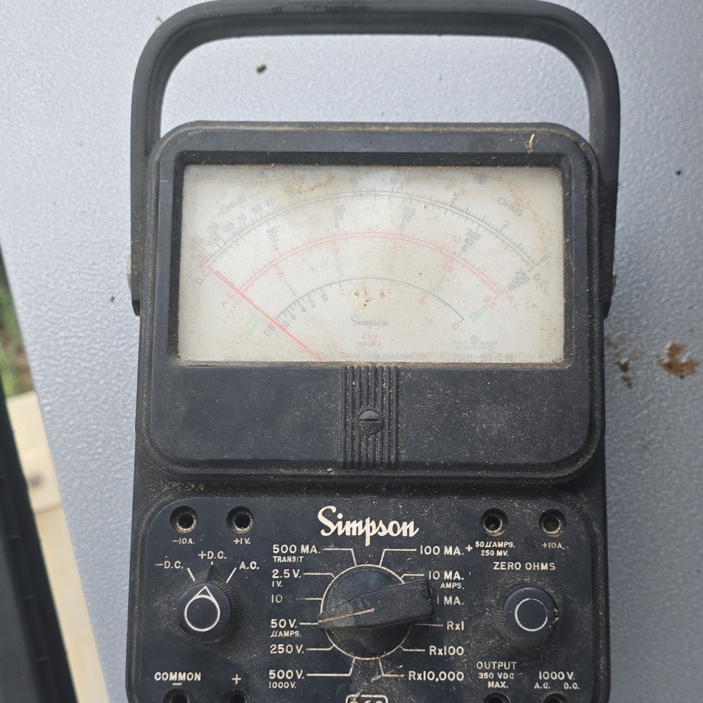Simpson 260 Vintage Analog Handheld Multimeter AC/DC V/A Ohms 1000V Max