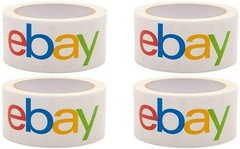 4 Rolls Official eBay Branded Logo Shipping Tape White New Sealed From eBay