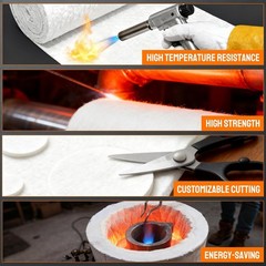 2400F Ceramic Fiber Insulatio Blanket 240″ x 16″ x 1/4” for Welding Wood Stove