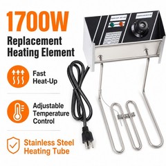 Electric Fryer Heating Element Replacement, 1700W 110V Power with Temp Control