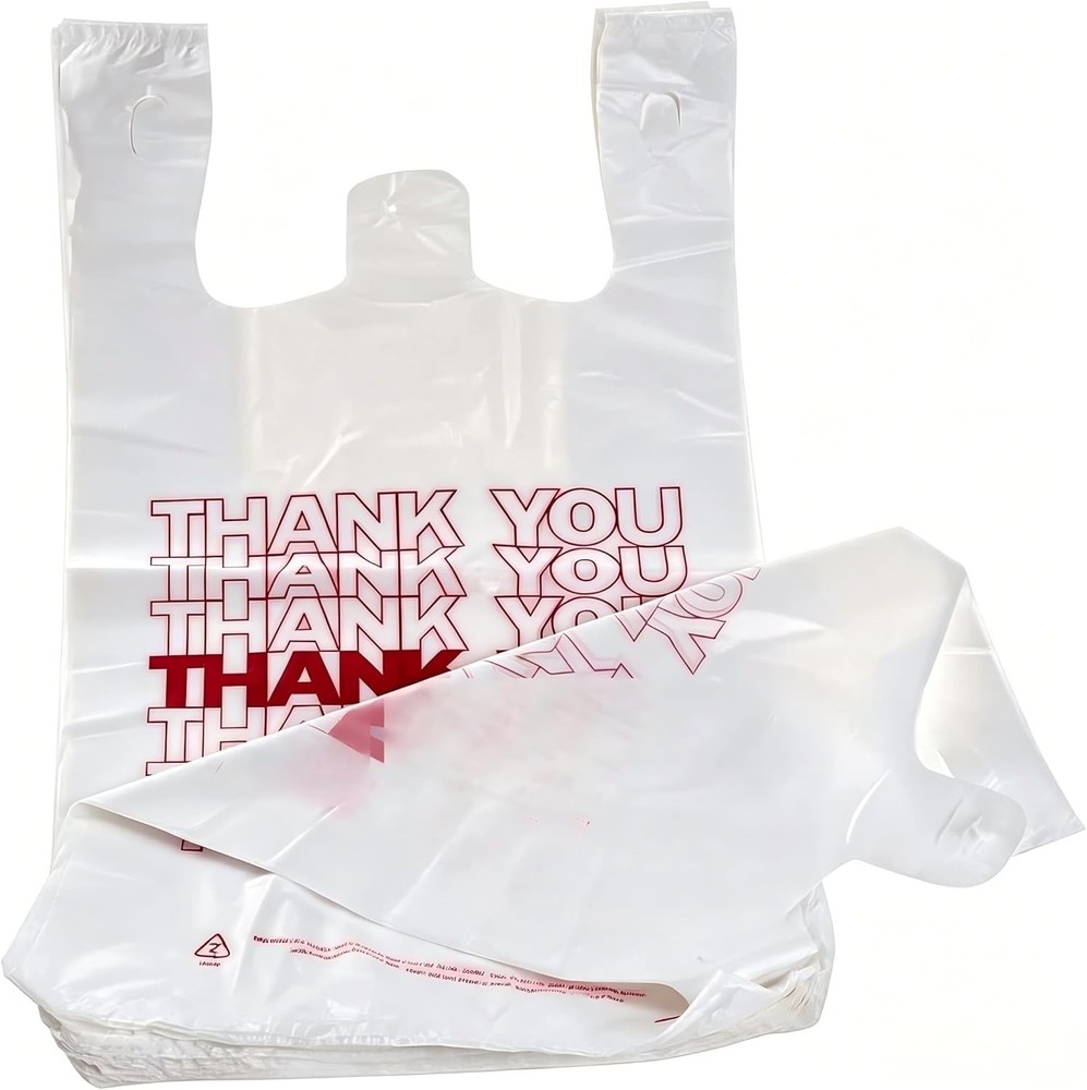 100 Ct plastic bags/Shopping Bags/Thank You Bags/Reusable and Disposable Groc…