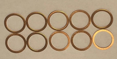 M14x18x1mm Copper Crush Washer Flat Ring Seal Gasket Fitting M14(10Pcs)