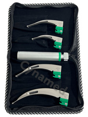 New Fiber Optic Mac Laryngoscope Set (LED Light) White Set of 5